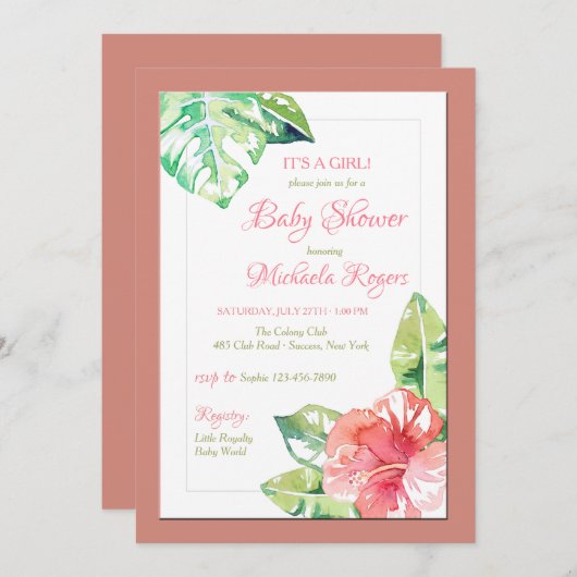 Hibiscus Matin Invitation (Devant / Derrière)