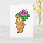 Hibiscus met bloem kaart (Gele Bloem)