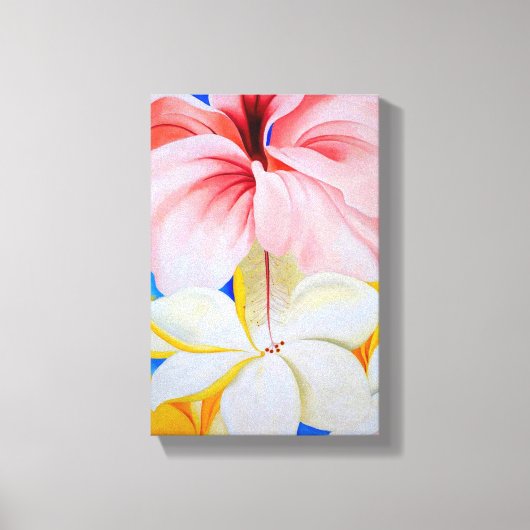 Hibiscus met Plumeria Canvas Afdruk (Voorkant)