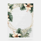 Hibiscus Monstera Fleurs Botaniques Or Mariage (Recto)