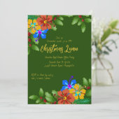 Hibiscus n Holly kerst Kantoor Kaart (Staand voorkant)