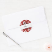 Hibiscus naam hier ronde sticker (Envelop)