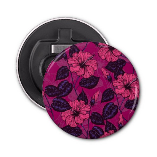 Hibiscus nacht button flesopener (Voorkant)