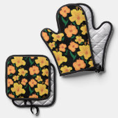 Hibiscus Ovenwant & Pannenlap Set (Voorkant / Achterkant)