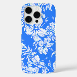 Hibiscus Pareau Hawaiian Floral Ocean Blue iPhone 16 Pro Hoesje