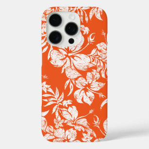 Hibiscus Pareau Hawaiian Floral Sinaasappel iPhone 16 Pro Hoesje