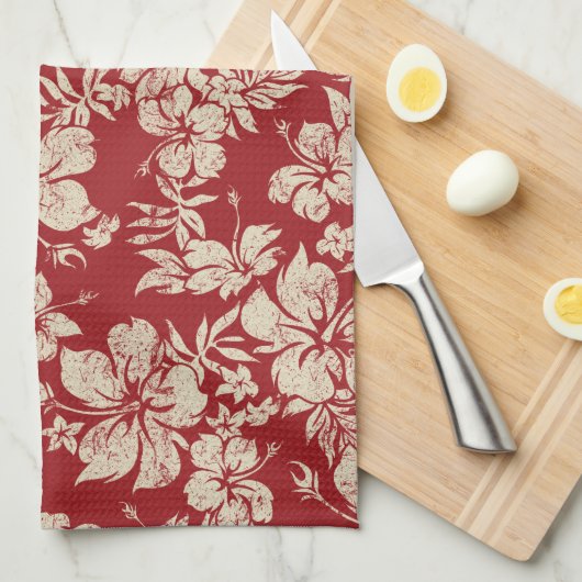 Hibiscus Pareau Hawaiian serviette de cuisine (Quart Plié)