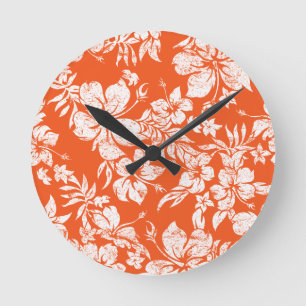 Hibiscus Pareau Horloge murale hawaïenne