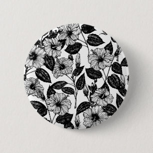 Hibiscus-patroon Ronde Button 5,7 Cm