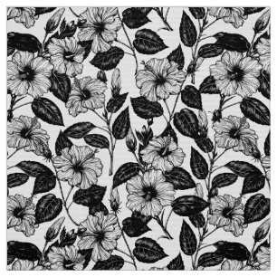 Hibiscus-patroon Stof