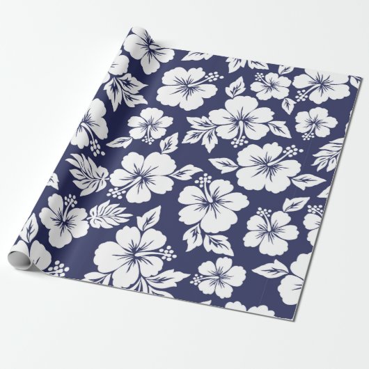 Hibiscus pattern cadeaupapier (Uitgerold)