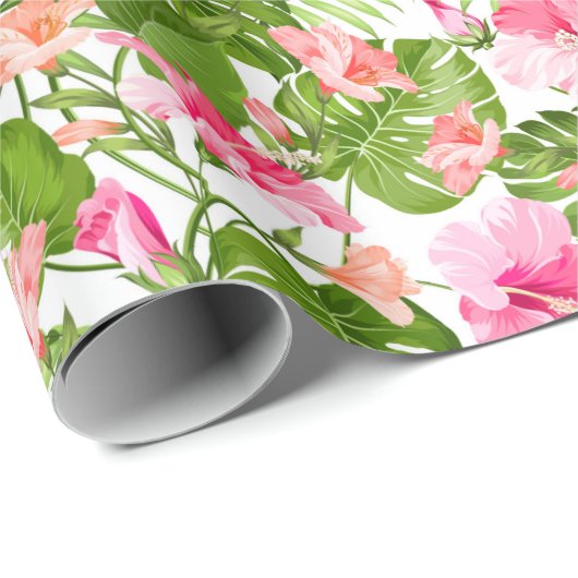 Hibiscus Pattern Cadeaupapier (Rol Hoek)