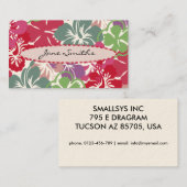 Hibiscus Pattern met Surfboard Visitekaartje (Voorkant / Achterkant)