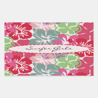 Hibiscus Pattern Rechthoekige Sticker