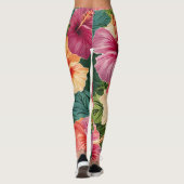 Hibiscus Patterne Florale Leggings (Dos)