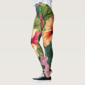 Hibiscus Patterne Florale Leggings (Gauche)