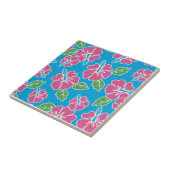 Hibiscus Pink Blue Tegeltje (Zijkant)