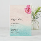 Hibiscus Plage Tropical Invitation de mariage (Debout devant)