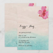 Hibiscus Plage Tropical Invitation de mariage (Devant / Derrière)