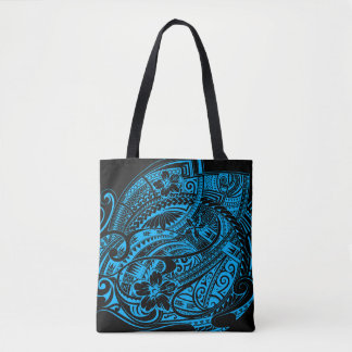 HIBISCUS POLYNESIAANSE TRIBAL LTblue Draagtas