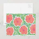 Hibiscus Pop Art Pattern Briefkaart (Voorkant / Achterkant)