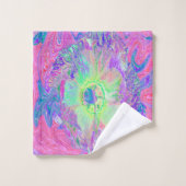 Hibiscus Psychedelique Vert Citron et Violet Tripa (Gant de toilette)