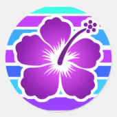 Hibiscus Ronde Sticker (Voorkant)