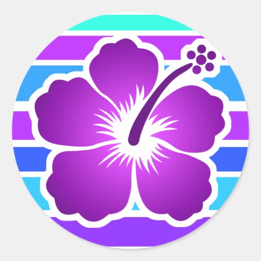 Hibiscus Ronde Sticker (Voorkant)