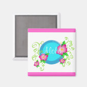 hibiscus rose - Aimant (Recto/Verso)