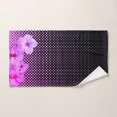 Hibiscus rose chaud sur À damiers noir et rose (Serviette à main)