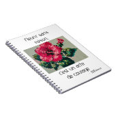 Hibiscus rose en pixels délicats notitieboek (Rechterzijde)