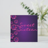 Hibiscus rose et violet Invitation d'anniversaire (Debout devant)