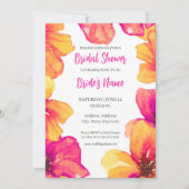 Hibiscus rose Floral Invitation à la douche nuptia (Devant)