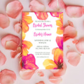 Hibiscus rose Floral Invitation à la douche nuptia