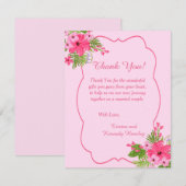 Hibiscus rose Hawaï 4x5 Carte de remerciements pla (Devant / Derrière)