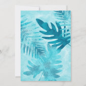 Hibiscus rose, Invitation Bat mitzvah bleu Turquoi (Dos)