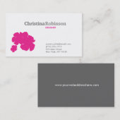 HIBISCUS ROSE No 1 Carte de visite (Devant / Derrière)