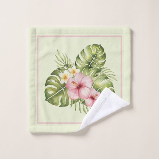 Hibiscus rose tropical (Gant de toilette)
