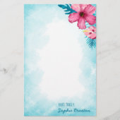 Hibiscus rose tropical Papeterie personnalisée (Devant)