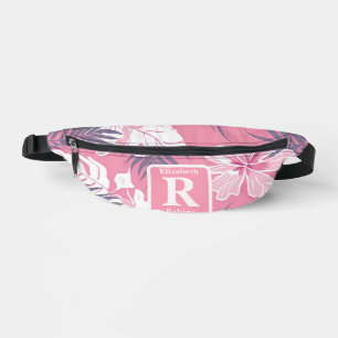 Hibiscus rose tropical personnalisé Monogramme