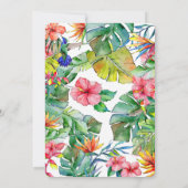 Hibiscus rose Tropical Photo Mariage Merci (Dos)