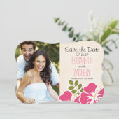 Hibiscus rose Tropical Thème Enregistrer les carte (Debout devant)