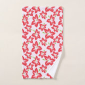 Hibiscus Rouge, Fleurs Rouges, Motif De Fleurs (Serviette à main)