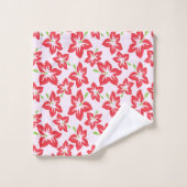 Hibiscus Rouge, Fleurs Rouges, Motif De Fleurs (Gant de toilette)