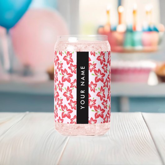 Hibiscus rouge, Fleurs rouges, Votre Nom (Insitu (Baby Shower))