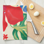 hibiscus rouge Serviette de cuisine tropicale (Quart Plié)