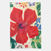 hibiscus rouge Serviette de cuisine tropicale (Vertical)