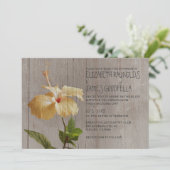 Hibiscus Rustique Invitations de mariage (Debout devant)