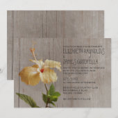 Hibiscus Rustique Invitations de mariage (Devant / Derrière)