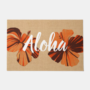 Hibiscus Sinaasappel Aloha Deurmat